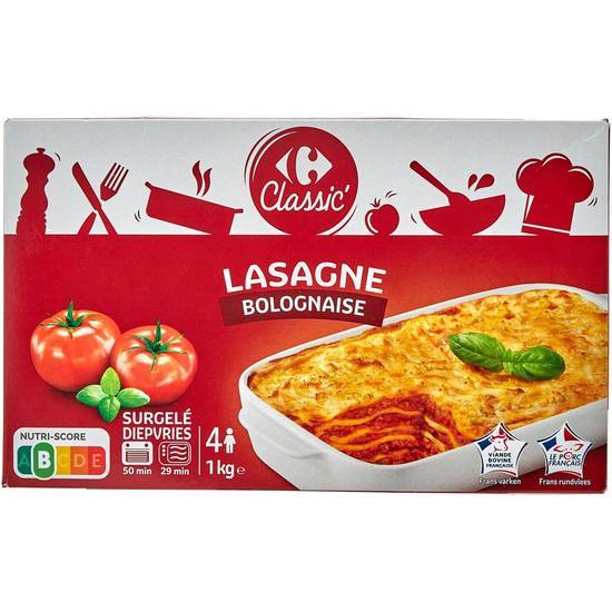 Carrefour Classic' - Plat cuisiné lasagne bolognaise (1kg)