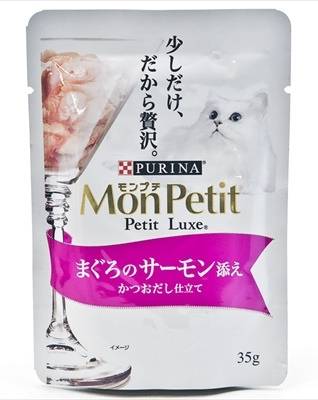 ネスレ日本　ピュリナ　モンプチ　プチリュクスパウチ　まぐろのサーモン添え　かつおだし仕立て　猫用　３５ｇ