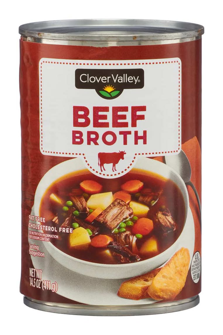 Clover Valley Beef Broth Can 14.5 Oz