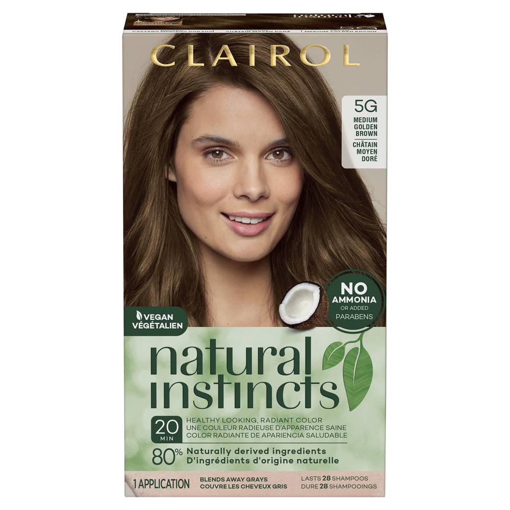 Clairol Natural Instincts Semi-Permanent Hair Color, 5G Medium Golden Brown