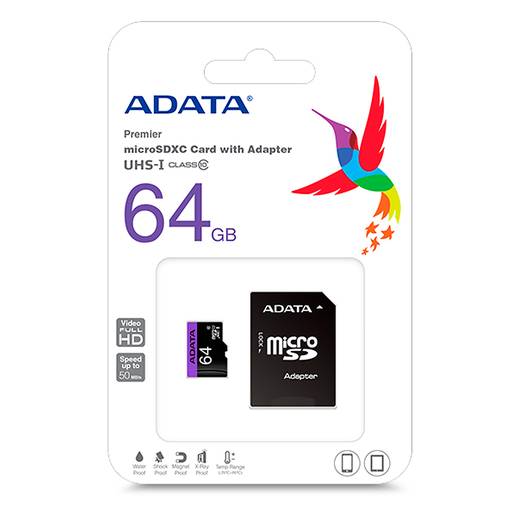 Adata tarjeta micro sd con adaptador 64 gb