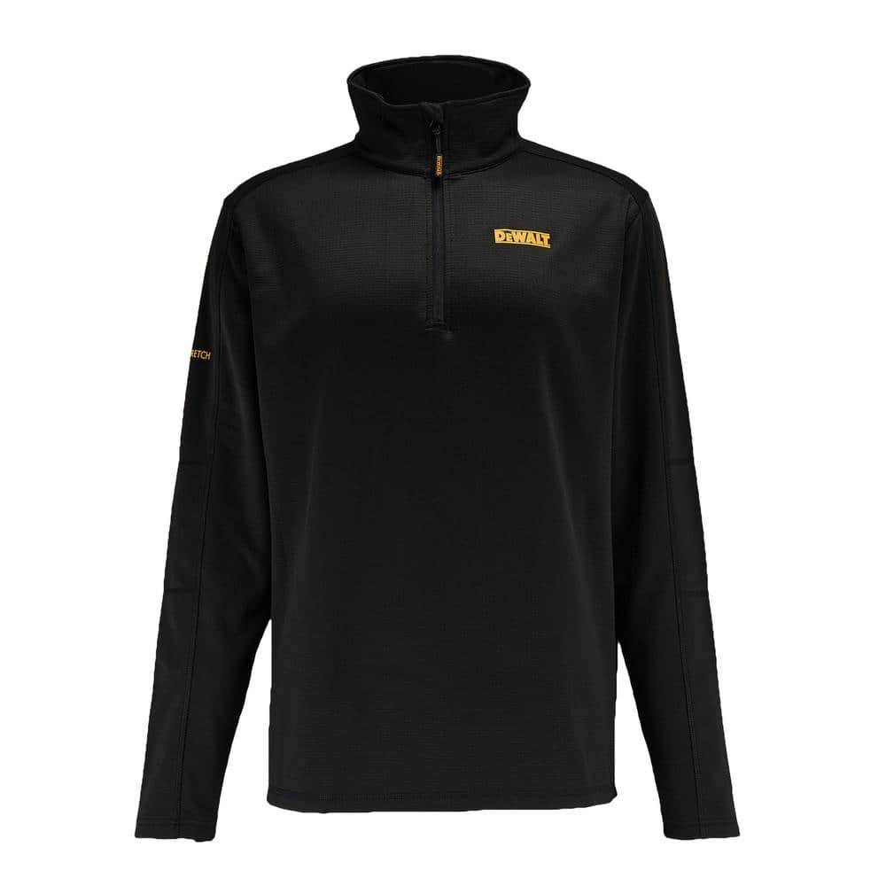 Dewalt Jonesboro Men'S Xxl Black Polyester Stretch 1/4-Zip Light-Weight Pullover With Funnel Neck Collar