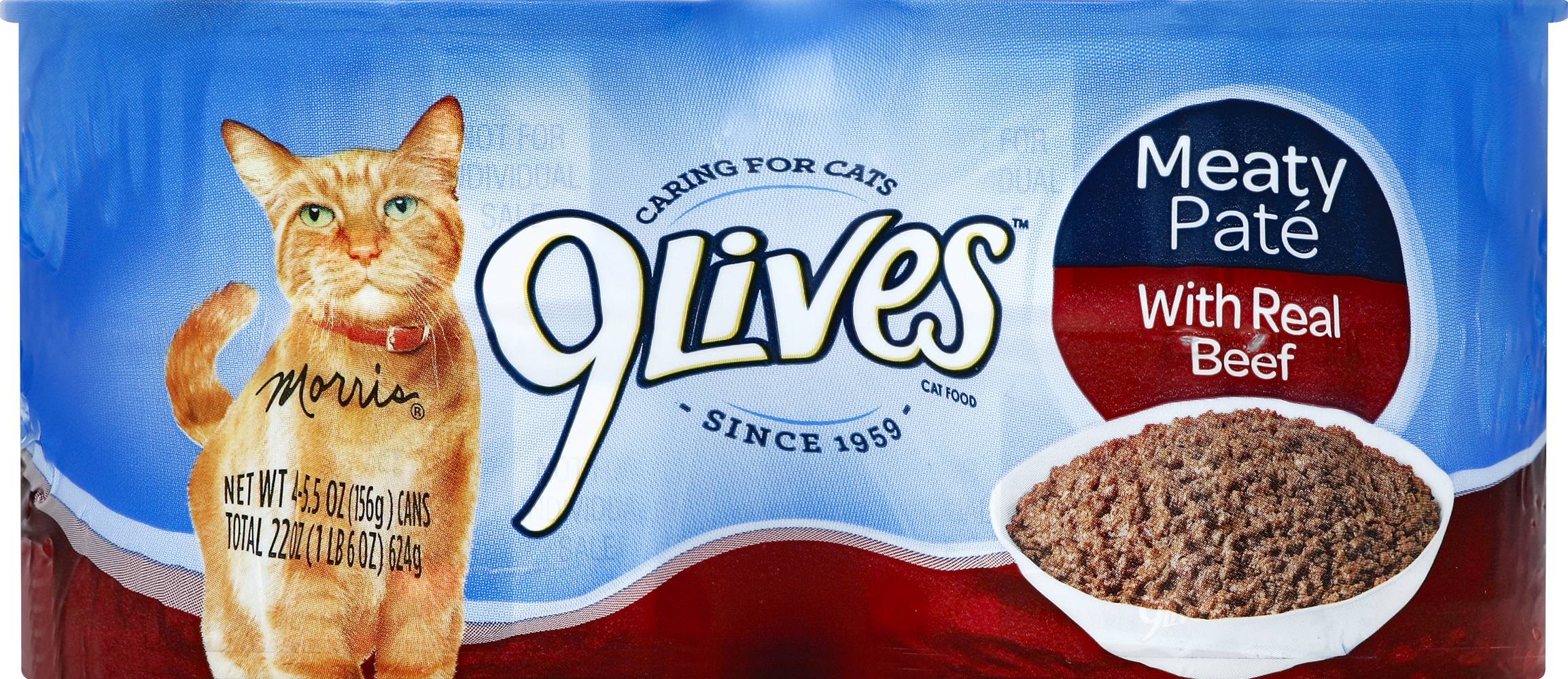 9Lives Meaty Pate Real Beef Cat Food (1.38 lbs)