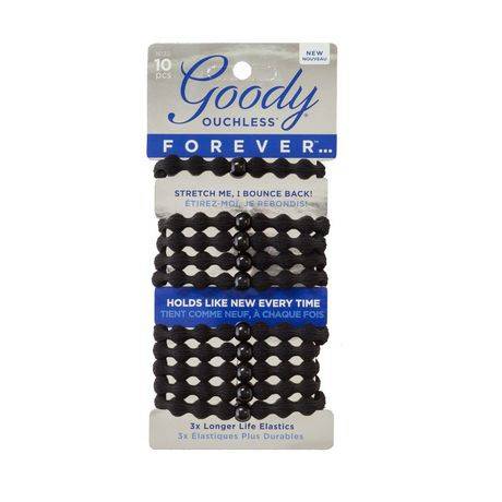 Goody Forever Black Hair Elastics Long Ties (10 units)