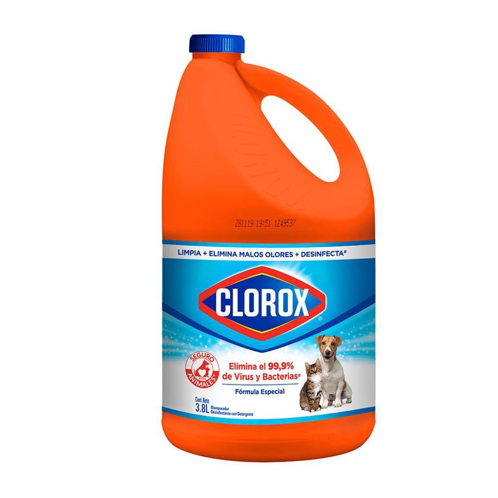 Clorox cloro y detergente seguro para mascotas (galón 3.8 l)
