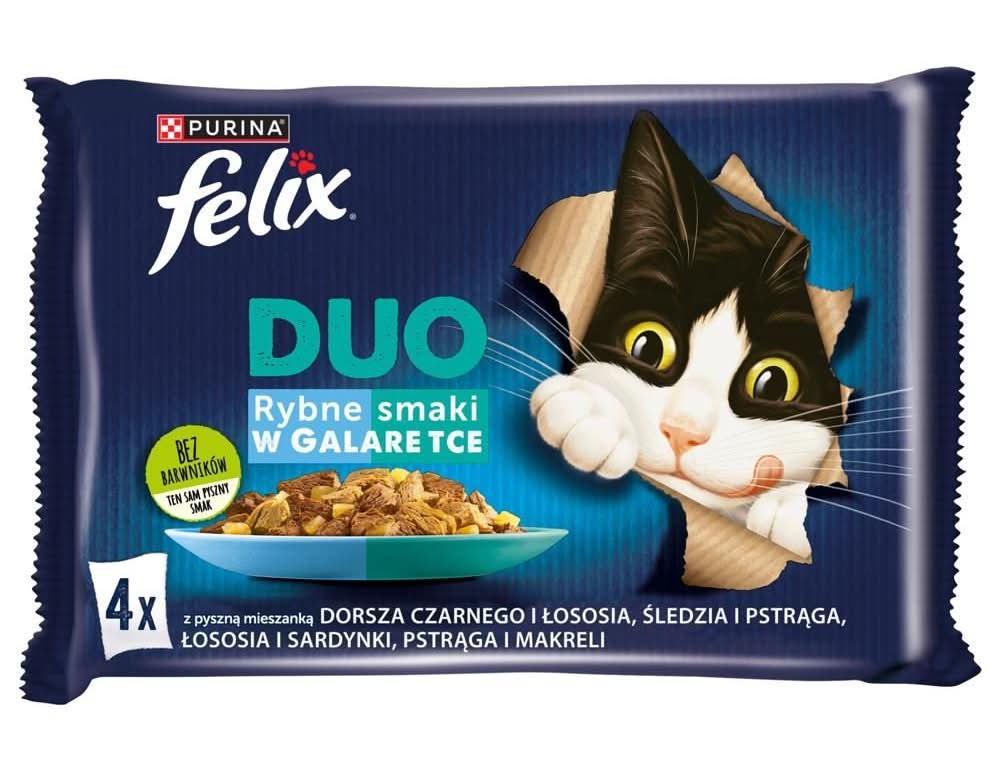Purina Felix Duo Karma dla kotów rybne smaki w galaretce 340 g (4 x 85 g)