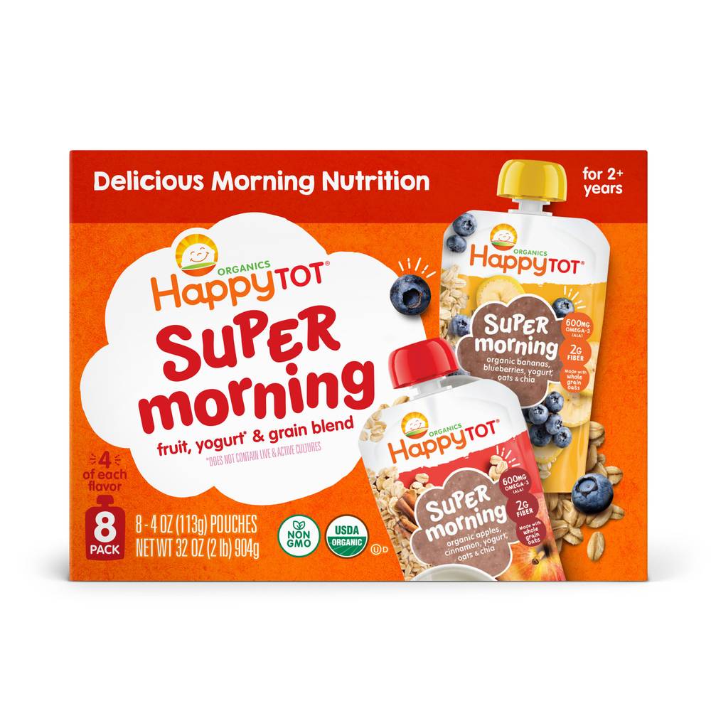 Happy Tot Organics Stage 4 Super Morning Baby Food (8 ct ) (assorted)