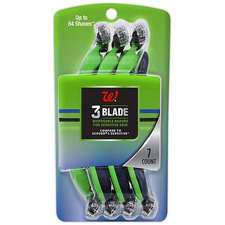 Walgreens 3 Blade Disposable Razors For Sensitive Skin (7 ct)