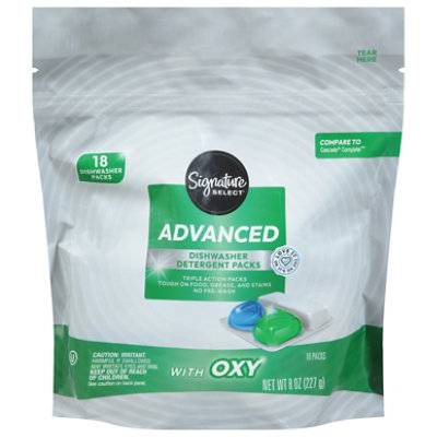 Signature Select Advanced Dishwasher Detergent packs With Oxy (8 oz, 18 ct)