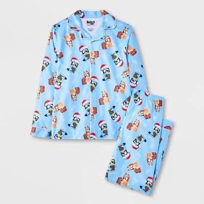BLUEY Boy's Christmas Coat Pajama Set, S, Blue (2 ct)
