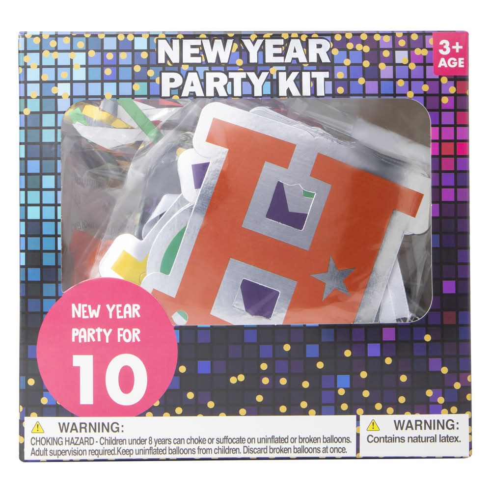 New Year Party Supplies Kit 32-Piece Multi