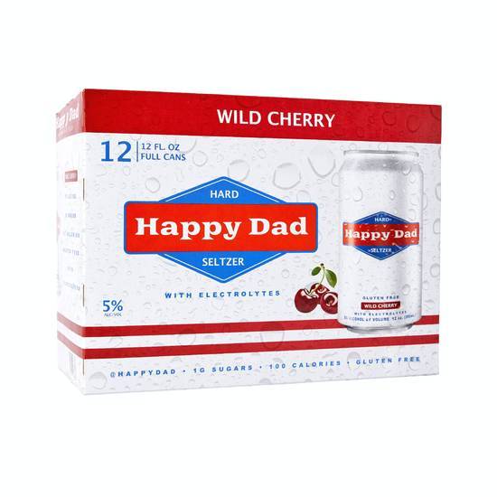 Happy Dad Wild Cherry Hard Seltzer (12 pack, 12 fl oz)