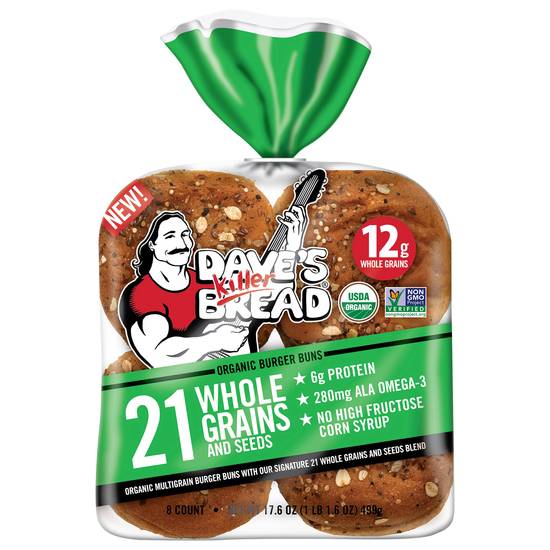 Dave's Killer Bread 21 Whole Grains & Seeds Burger Buns