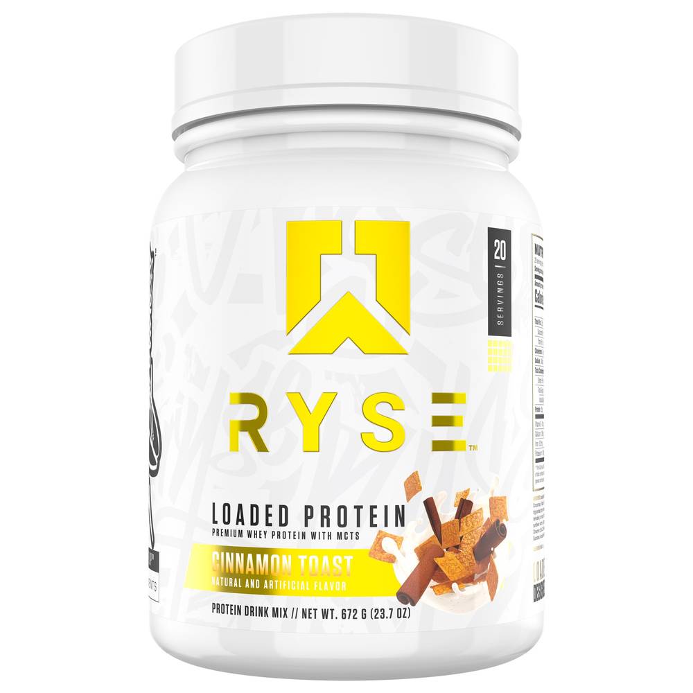 RYSE Loaded Protein Powder, Cinnamon Toast, 20 serve, 25g protein