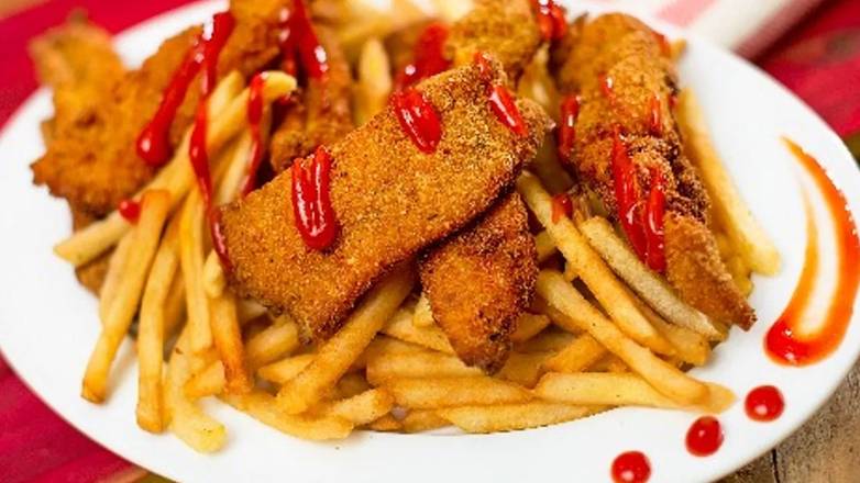 Breaded Chicken Finger with French Fries (chicken tiras)