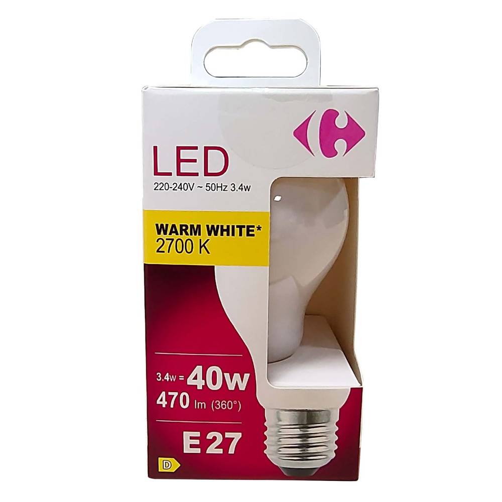 Carrefour - Ampoule led standard 40w e27 ww