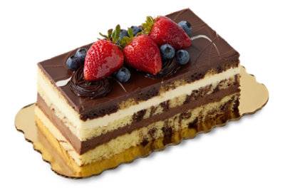 Signature Select Cakerie Tuxedo Truffle Mouuse Bar Cake With Fruit - Each