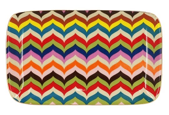 Jonathan Adler x Michaels Chevron Pattern Ceramic Plate, 4.8x8 in, Multicolour