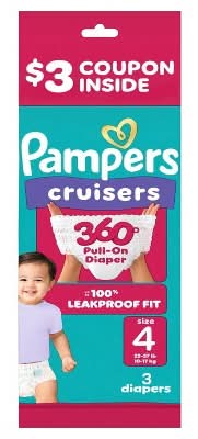 Pampers Cruisers 360 Pull on Disposable Diapers, Size 4 (3 ct)