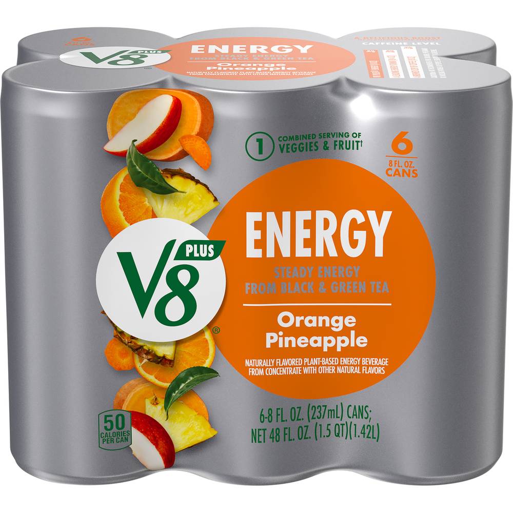 V8 Energy Orange Pineapple Energy Drink (6 x 8 fl oz)