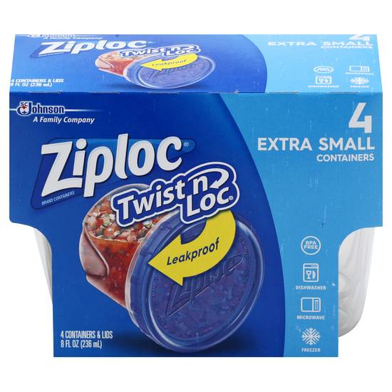 Ziploc Twist N Loc Extra Small Containers & Lids (4 ct)