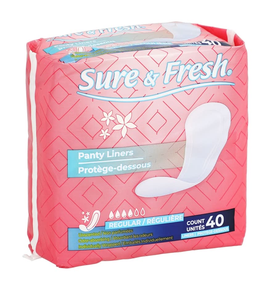 Sure & Fresh Panty Liner, Regular (40 ct)