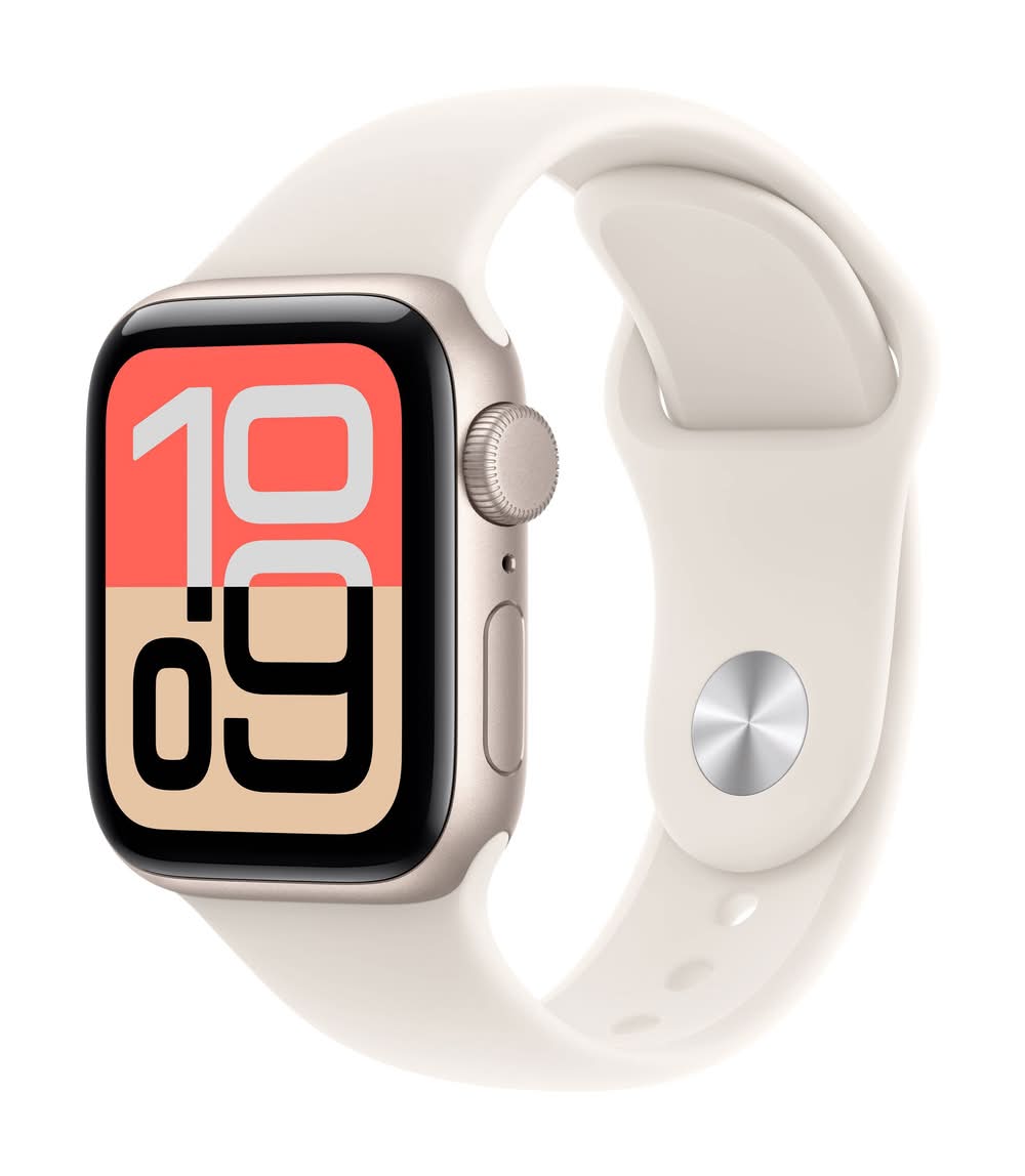 Apple Watch Se 3 Gps 40mm Starlight Aluminum Case With Starlight Sport Band, S/M, Starlight