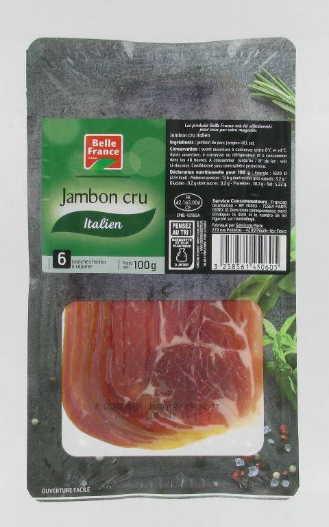 Belle France - Jambon cru italien (6 pièces)