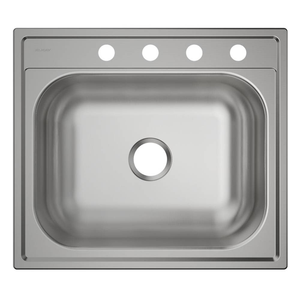 Elkay Dayton Drop-In 25-in x 22-in Stainless Steel Single Bowl 4-Hole Kitchen Sink | LWSB252264N