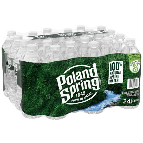 Poland Spring Spring Water 100% Natural Bottles (16.9 oz x 24 ct)