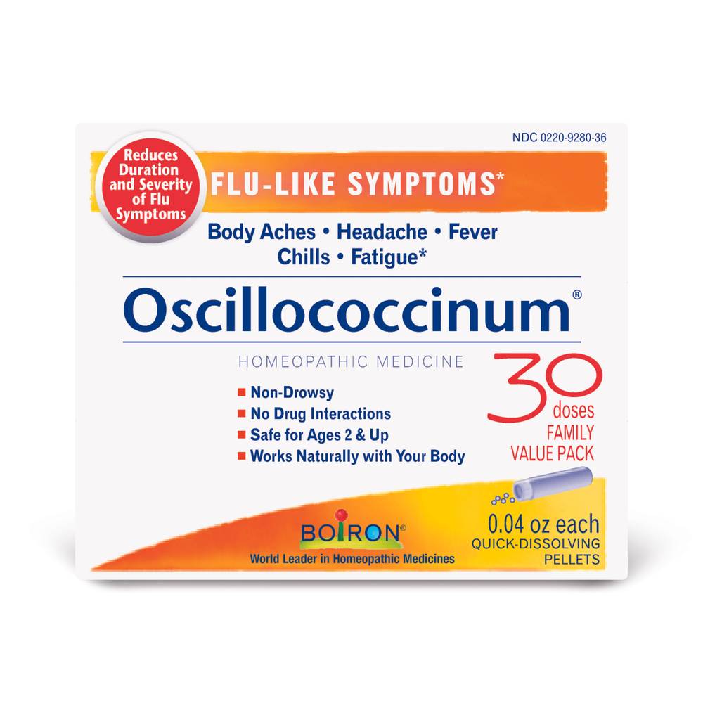 Boiron Oscillococcinum Flu-Like Symptoms Pellets Doses (0.04 oz, 30 ct)