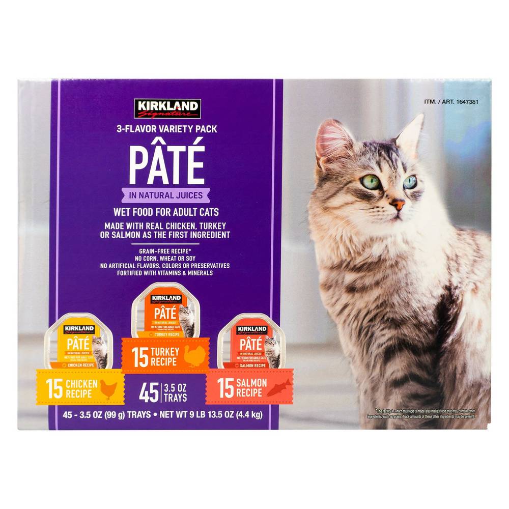 Kirkland Signature Pate Cat Food Variety Pack, 3.5 oz, 45-count