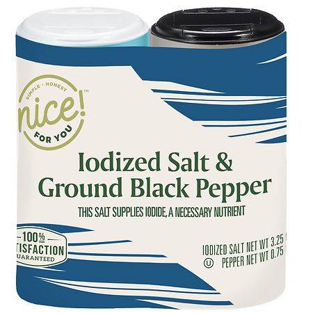 Nice! Iodized Salt and Pepper Shakers