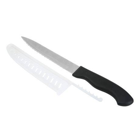 Mainstays 5in Stainless Steel Utility Knife with Black Plastic Handle