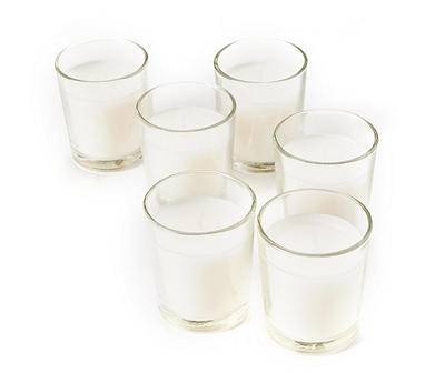 White Unscented Filled Glass Votive Candles, 6-Pack