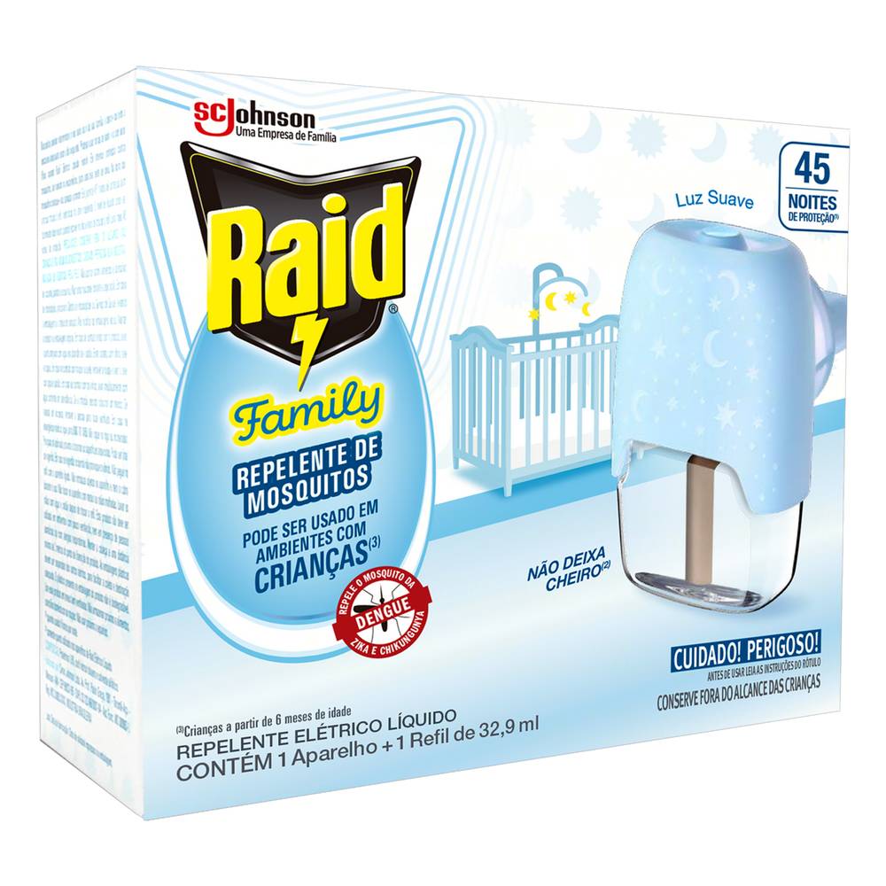 Raid · Repelente elétrico líquido 45 noites family (32,9 ml)