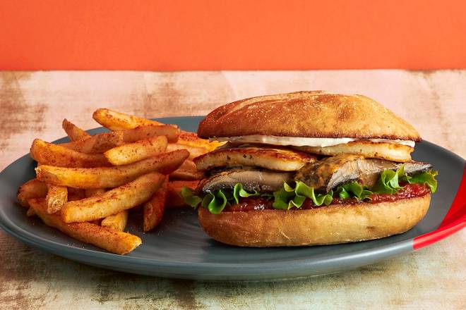 Portobello and Mushroom Halloumi Sandwich or Wrap