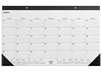 2024-2025 Staples 18 x 11 Academic Monthly Desk Pad Calendar, Black (ST17004-23)