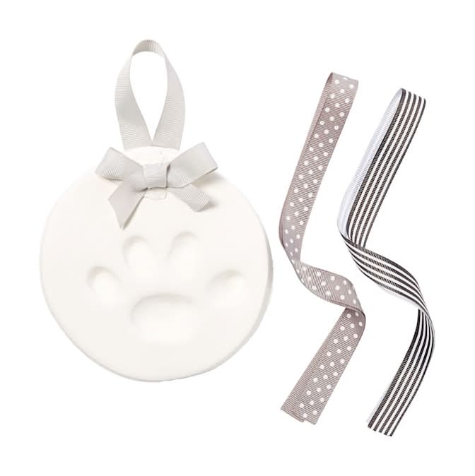Pearhead Pet Pawprints Ornament Kit For Dogs or Cats, White-Gray