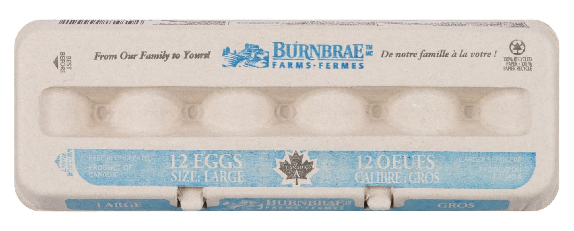 Burnbrae Farms Whole Eggs, L (12 ct)