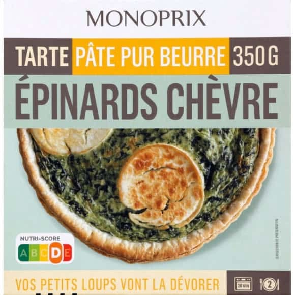 Monoprix Tarte Epinards Chevre La Boite De 350G