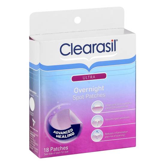 Clearasil Ultra Overnight Spot Patches Advanced Healing for Acne Control (18 ct)