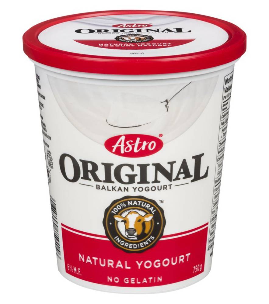 Astro yogourt de style balkan nature 6 % original - original balkan style plain yogurt