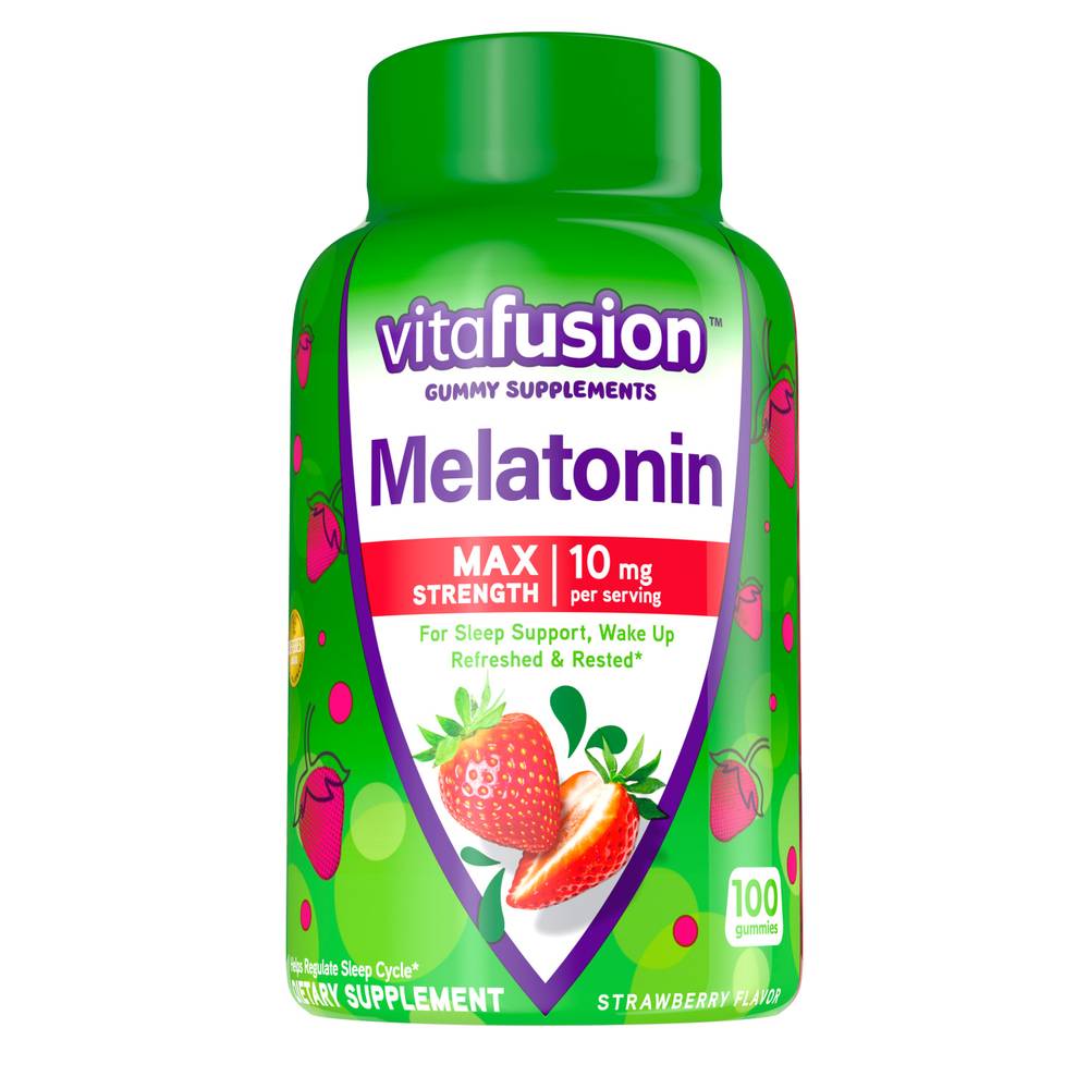 Vitafusion Strawberry Flavored Max Strength Melatonin, 100 ct