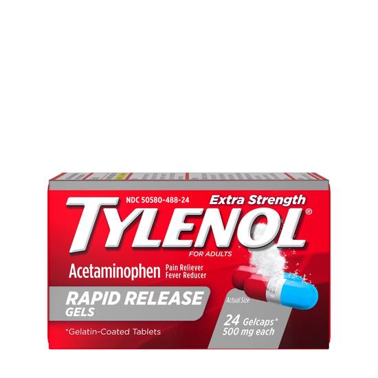 Tylenol Extra Strength Acetaminophen Rapid Release Gels, 24 CT