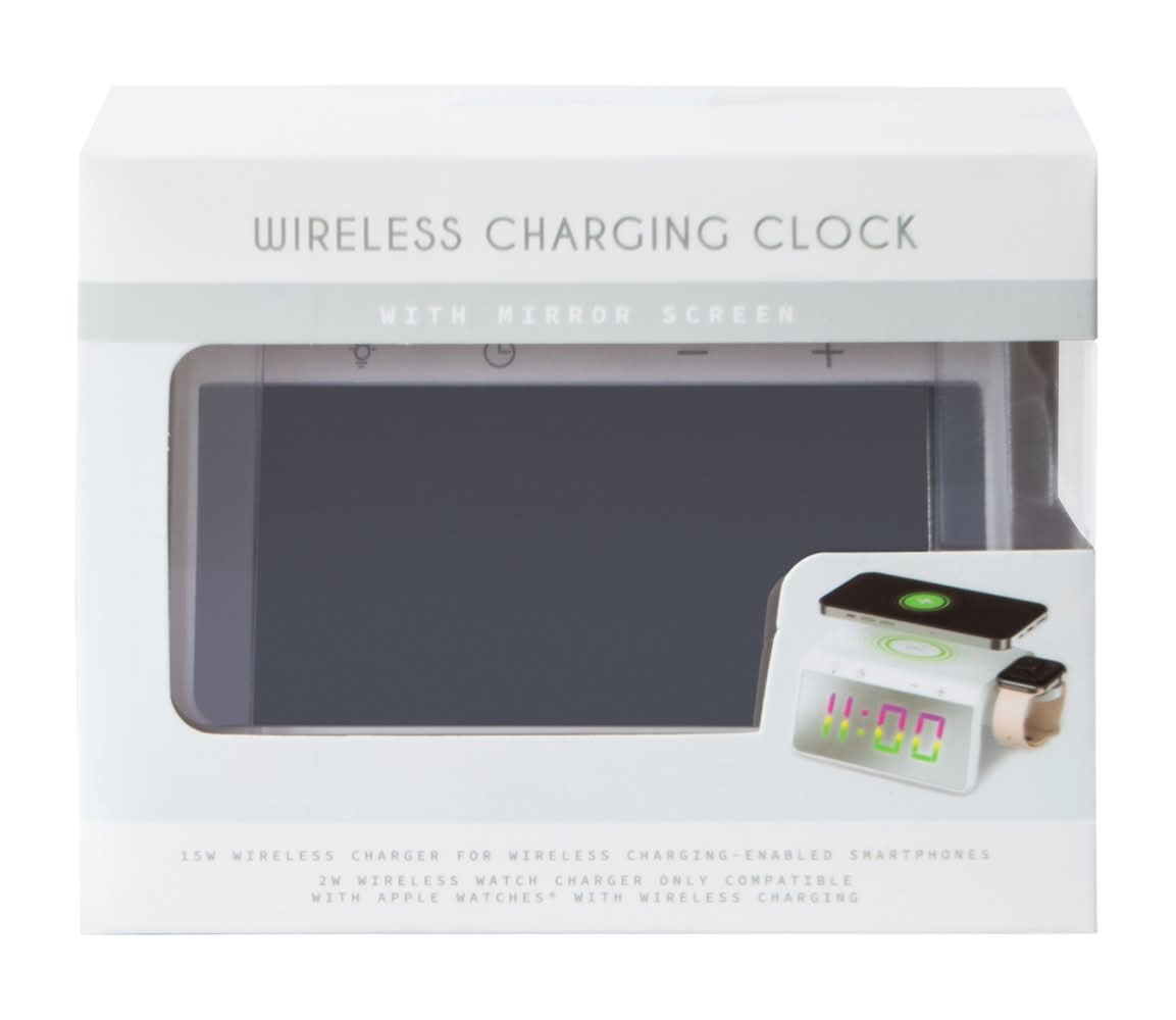 Wireless Charging Clock W/ Mirror Screen