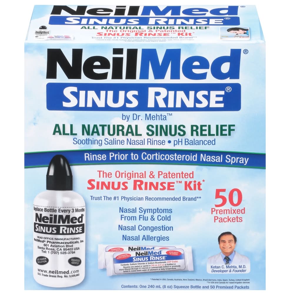 NeilMed Sinus Rinse Relief Kit (8 oz, 50 ct)