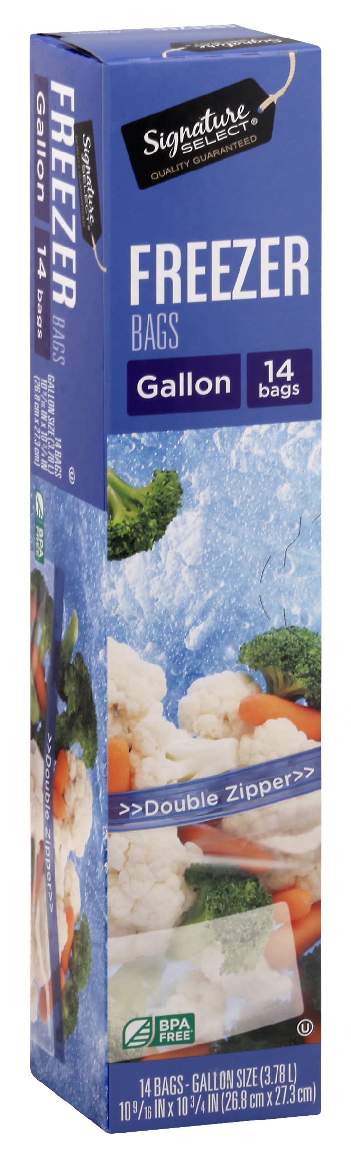Signature Select Double Zipper Freezer Bags