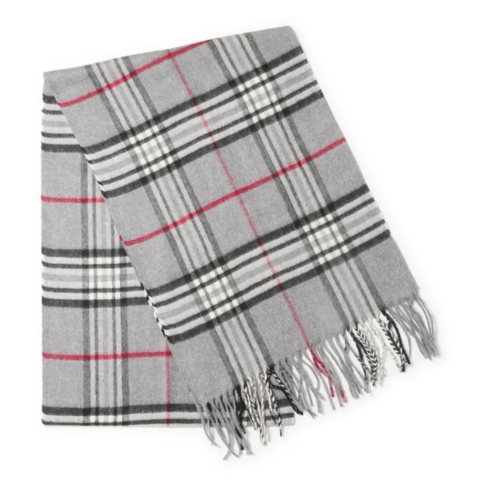 V. Fraas Cashmink Muffler Scarf (Grey One Size)