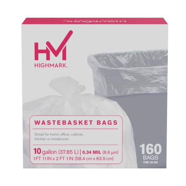 Highmark Wastebasket Trash Bags Clear Box